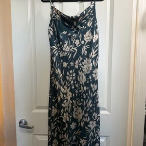 Vici Melie Cowl Neck Satin Slip Midi Dress